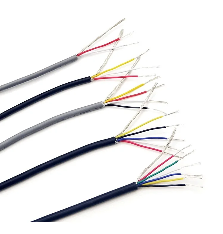 1M 24AWG Shielded Wire Signal Cable 2 3 4 5 Core PVC Insulated Channel Audio Headphone Copper Control Shielding Wire UL2547