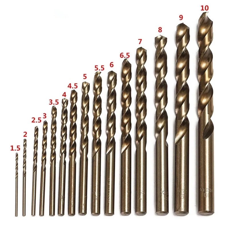 M35 Cobalt Metal Drill Straight Shank Twist Drill Bit Set HSS-Co Hole Opener Tool For Stainless Steel Metal Iron Woodworking