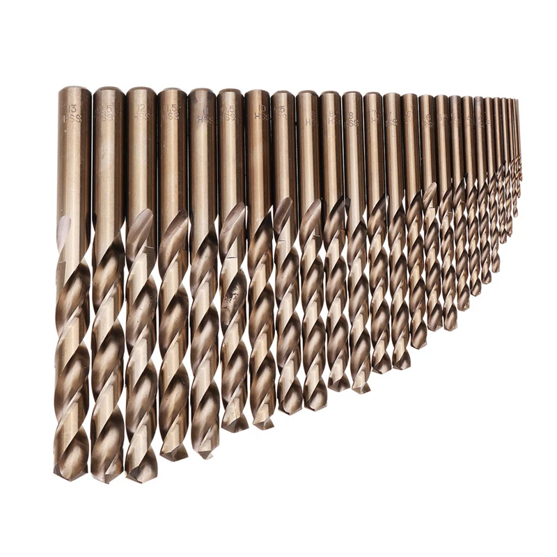 M35 Cobalt Metal Drill Straight Shank Twist Drill Bit Set HSS-Co Hole Opener Tool For Stainless Steel Metal Iron Woodworking