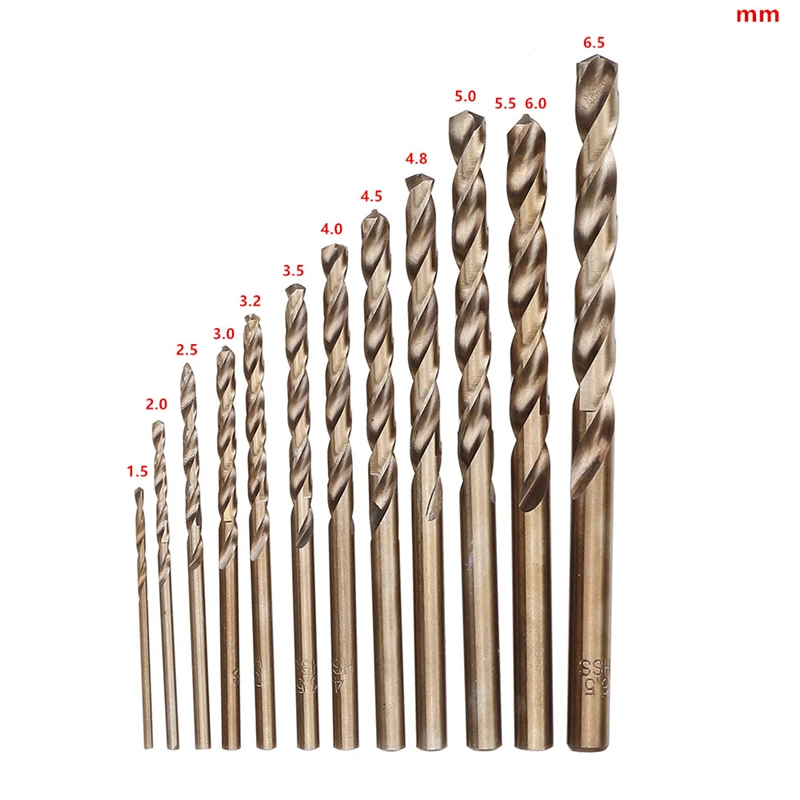 M35 Cobalt Metal Drill Straight Shank Twist Drill Bit Set HSS-Co Hole Opener Tool For Stainless Steel Metal Iron Woodworking