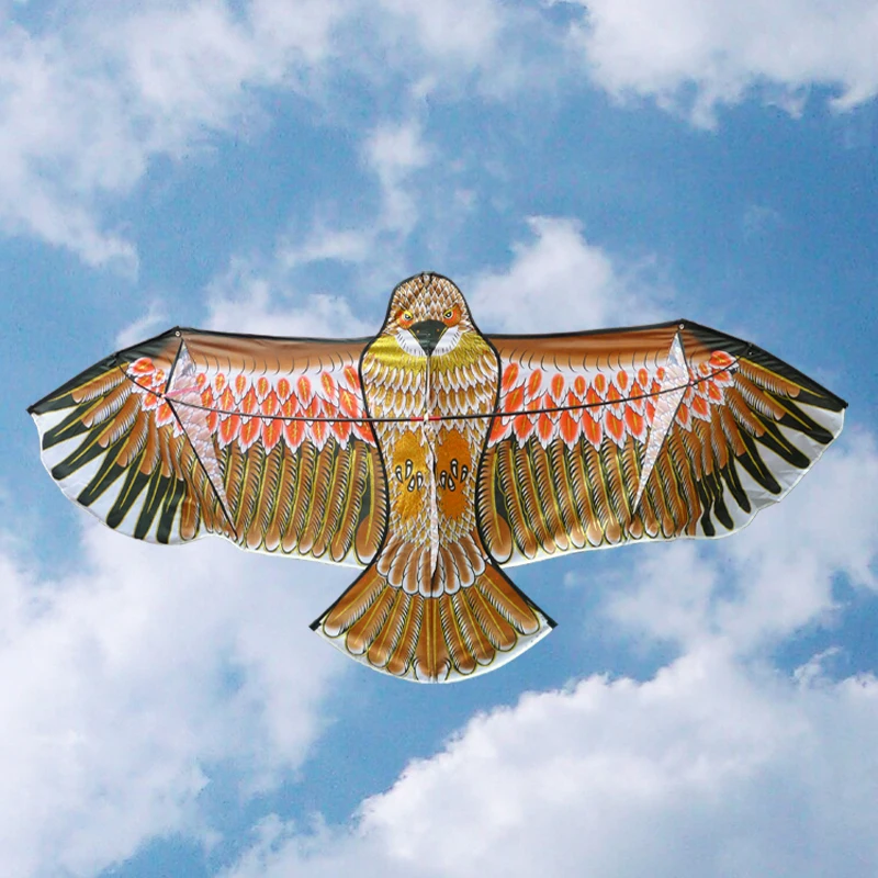 3D 1.1m Flat Eagle Kite Big Fly Bird Kite For Children Flying Bird Kites Windsock Outdoor Toys Cloth Toys For Kids Random Color