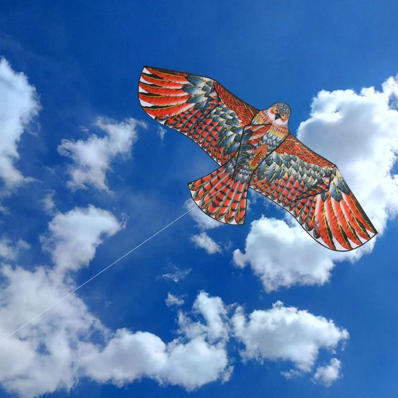 3D 1.1m Flat Eagle Kite Big Fly Bird Kite For Children Flying Bird Kites Windsock Outdoor Toys Cloth Toys For Kids Random Color