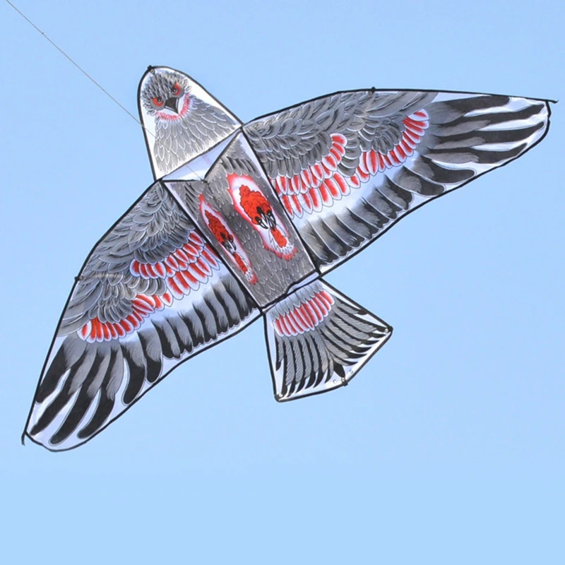 3D 1.1m Flat Eagle Kite Big Fly Bird Kite For Children Flying Bird Kites Windsock Outdoor Toys Cloth Toys For Kids Random Color