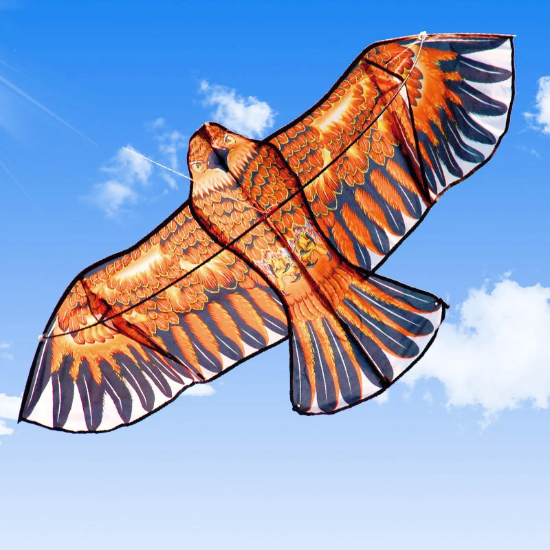 3D 1.1m Flat Eagle Kite Big Fly Bird Kite For Children Flying Bird Kites Windsock Outdoor Toys Cloth Toys For Kids Random Color