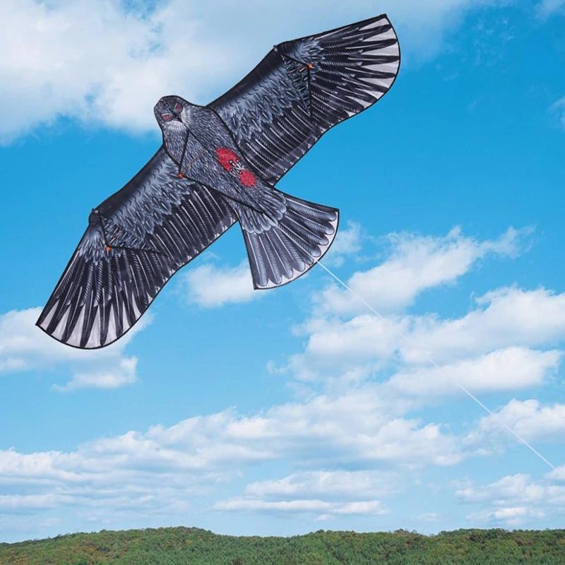 3D 1.1m Flat Eagle Kite Big Fly Bird Kite For Children Flying Bird Kites Windsock Outdoor Toys Cloth Toys For Kids Random Color