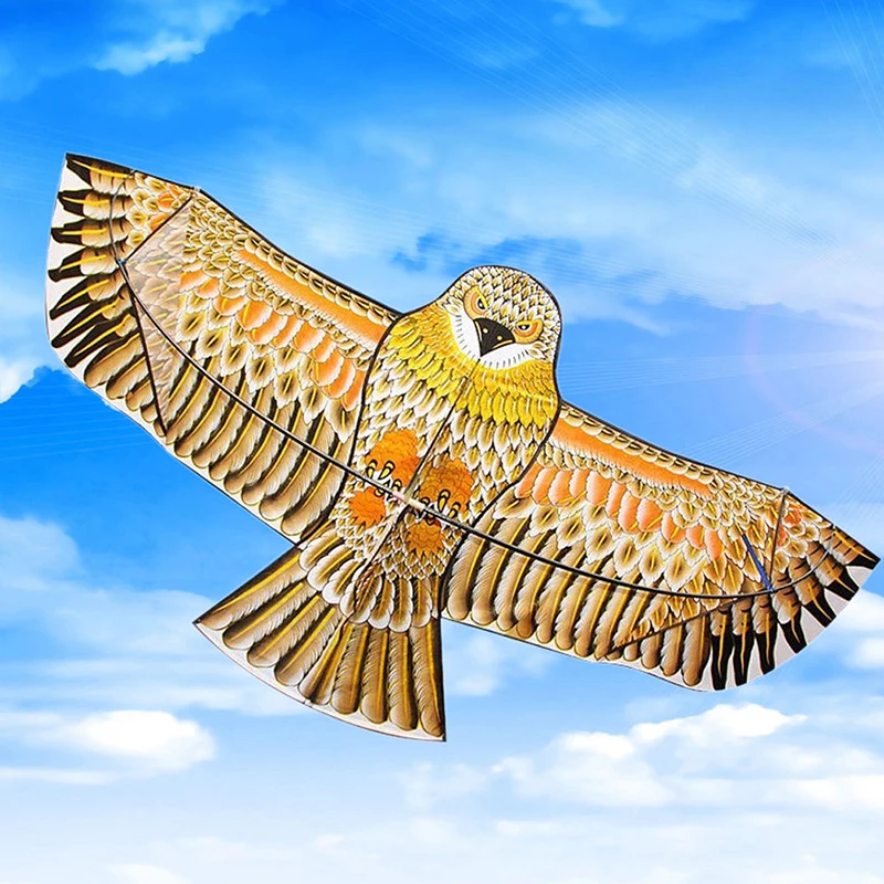 3D 1.1m Flat Eagle Kite Big Fly Bird Kite For Children Flying Bird Kites Windsock Outdoor Toys Cloth Toys For Kids Random Color